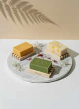 Turmeric, Neem and Saffron Soaps with Soap Dish